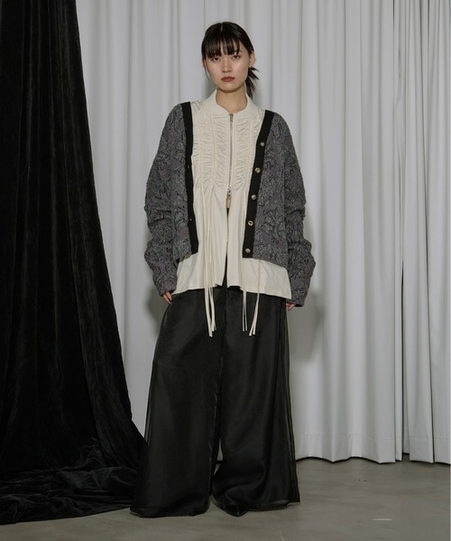 カーディガン Vintage jacquard ラメシャギーカーディガン レディース Ezick カーディガン Vintage jacquard ラメシャギーカーディガン