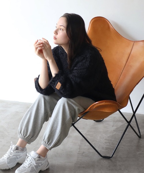 ENC（エンク）の「teddybear shaggy outer like cardigan / テディベアーシャギーアウターライクカーディガン（カーディガン/ボレロ・レディース・ライトグリーン/ブラック/ライトピンク/チャコールグレー/オフホワイト・FREE）」の11枚目の写真