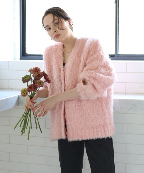 セール】teddybear shaggy outer like cardigan / テディベアー