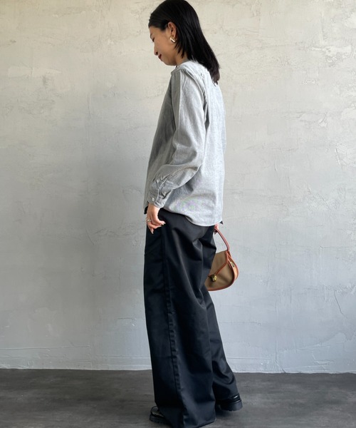 DANTON（ダントン）の「[DANTON/ダントン] コットンフランネル バンドカラーシャツ（シャツ/ブラウス・レディース・オリーブ/グレー・34/36/38）」の17枚目の写真