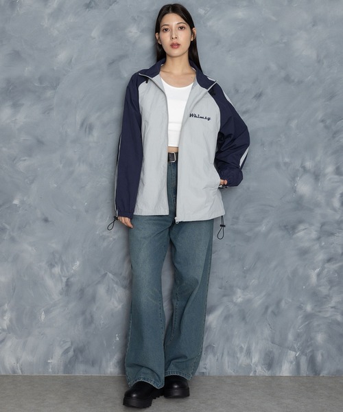 ランラン様 セール】front embroidery raglan sleeves nylon jacket