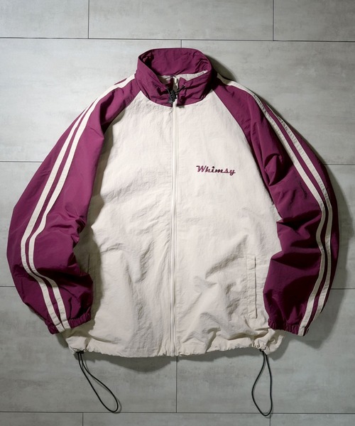 セール】front embroidery raglan sleeves nylon jacket