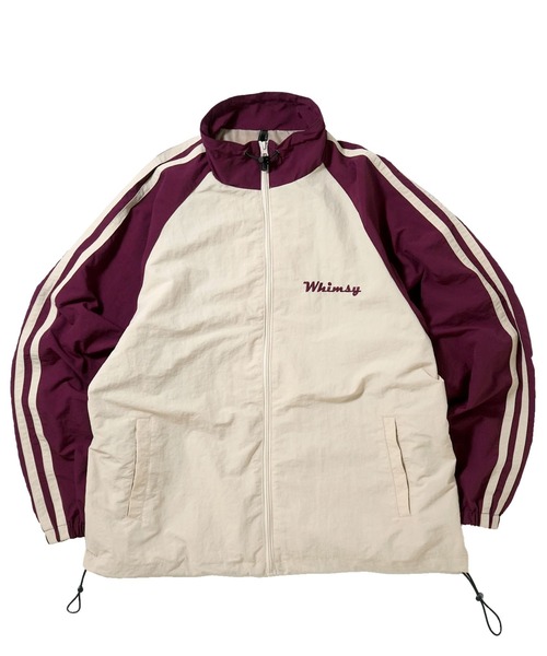 セール】front embroidery raglan sleeves nylon jacket/フロント刺繍