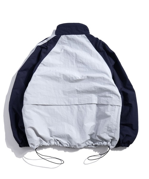 セール】front embroidery raglan sleeves nylon jacket/フロント刺繍