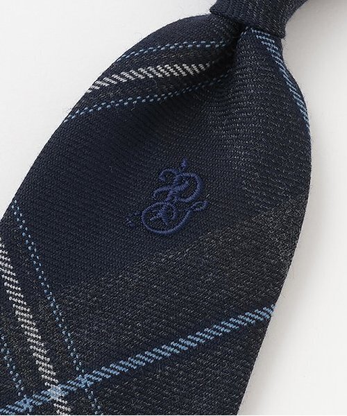 pom ponette junior（ポンポネットジュニア）の「*綾織ウールチェックネクタイ（ネクタイ・キッズ・ダークブルー/ロイヤルブルー・FREE）」の5枚目の写真