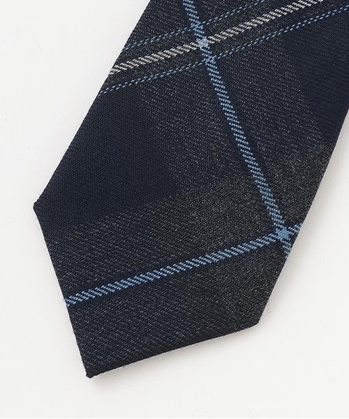 pom ponette junior（ポンポネットジュニア）の「*綾織ウールチェックネクタイ（ネクタイ・キッズ・ダークブルー/ロイヤルブルー・FREE）」の6枚目の写真
