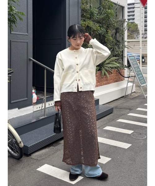 titivate（ティティベイト）の「フラワーレースワンピース（ワンピース・レディース・ブラック/アイボリー/ライトピンク/ブラウン・S/M/L）」の6枚目の写真