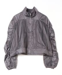 Per sist ence（パーシエンス）の「シャイニー×チュール/スタンドカラージップシャーリングブルゾン（ブルゾン）」