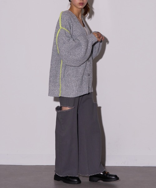 セール】【MAISON BREEZE reveur】配色Vネックニットカーディガン DTK