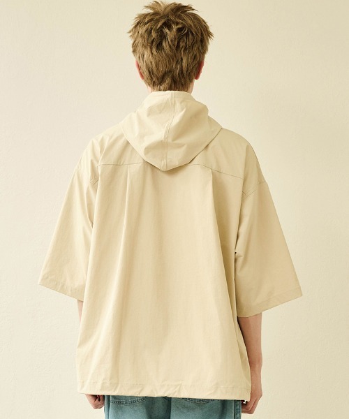 Kelen（ケレン）の「mpa3622-HARING アノラックシャツ フーディー（パーカー・メンズ・ベージュ系その他/ダークオリーブ/ブラック/カーキブラウン・38/40/42）」の8枚目の写真