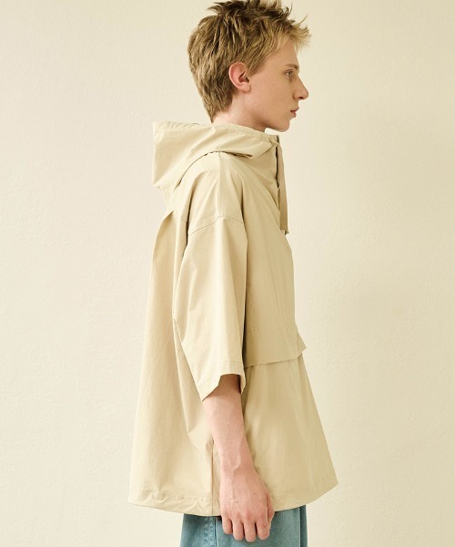 Kelen（ケレン）の「mpa3622-HARING アノラックシャツ フーディー（パーカー・メンズ・ベージュ系その他/ダークオリーブ/ブラック/カーキブラウン・38/40/42）」の9枚目の写真