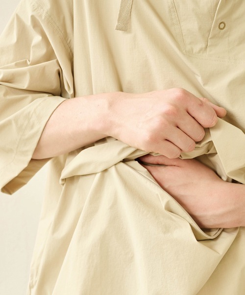 Kelen（ケレン）の「mpa3622-HARING アノラックシャツ フーディー（パーカー・メンズ・ベージュ系その他/ダークオリーブ/ブラック/カーキブラウン・38/40/42）」の11枚目の写真