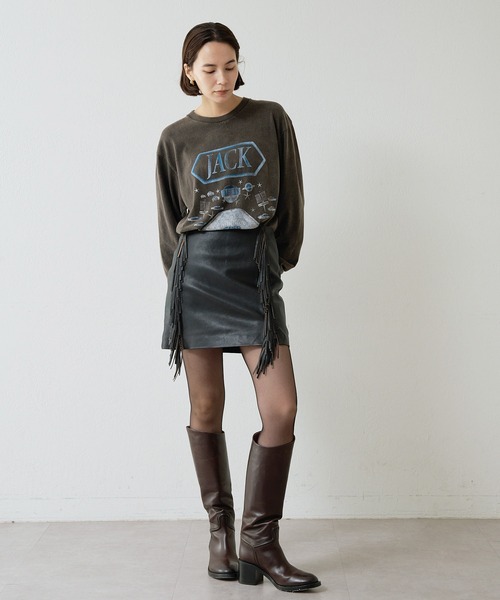 Whim Gazette ウィムガゼット 15th レザーフリンジスカート Whim Gazette（ウィムガゼット）の「【15th Anniversary】レザー