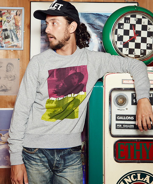 HYSTERIC GLAMOUR(ヒステリックグラマー)の「BE IN LOVE.. pt SW(スウェット・メンズ・トップグレー/ブラック・MEDIUM/SMALL/LARGE)」の1枚目の写真