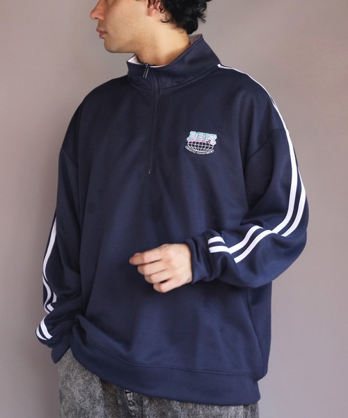 8(eight)(エイト)の「ライン入りハーフジップ(スウェット・メンズ・ホワイト/ネイビー/ブラック・MEDIUM/X-LARGE/LARGE)」の3枚目の写真