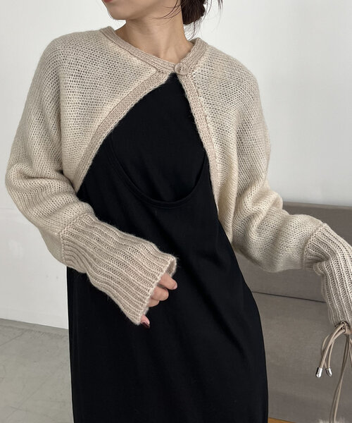 CAPRICIEUX LE'MAGE(カプリシューレマージュ)の「2重モヘアボレロカーディガン(カーディガン/ボレロ・レディース・ベージュ/グレー/ブラック・FREE)」の20枚目の写真