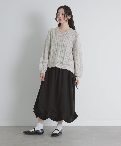 somari imagination（ソマリ イマジネーション）の「『ランダムヘムナイロンライクスカート』（スカート・レディース・カーキ/ブラック・1/2）」の7枚目の写真