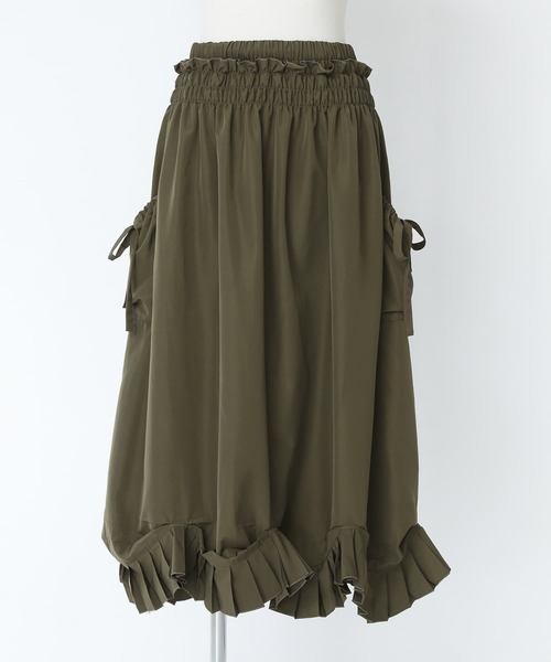 somari imagination（ソマリ イマジネーション）の「『ランダムヘムナイロンライクスカート』（スカート・レディース・カーキ/ブラック・1/2）」の17枚目の写真
