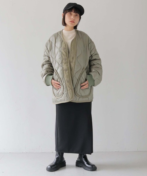 HER CLOSET（ハークローゼット）の「 【HER CLOSET】ビッグキルティングジャケット BIG QUILTING JACKET（ブルゾン・レディース・ブラック/カーキ・FREE）」の22枚目の写真