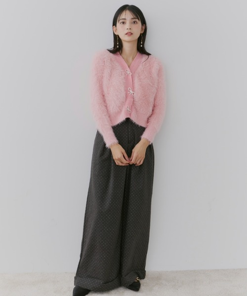 TITTY&CO.（ティティーアンドコー）の「リボンフェイクファーカーディガン（カーディガン/ボレロ・レディース・ベージュ/ピンク/アイボリー・FREE）」の11枚目の写真