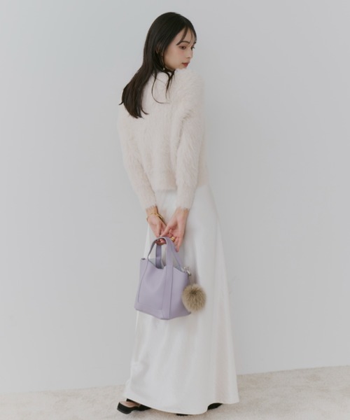 TITTY&CO.（ティティーアンドコー）の「リボンフェイクファーカーディガン（カーディガン/ボレロ・レディース・ベージュ/ピンク/アイボリー・FREE）」の9枚目の写真