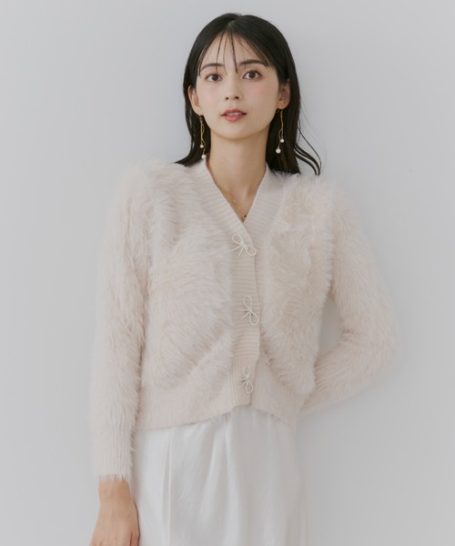 フェイクファーカーディガン　パンツ 手洗い可能〉シャギー ファー カーディガン｜ SHIPS 公式サイト