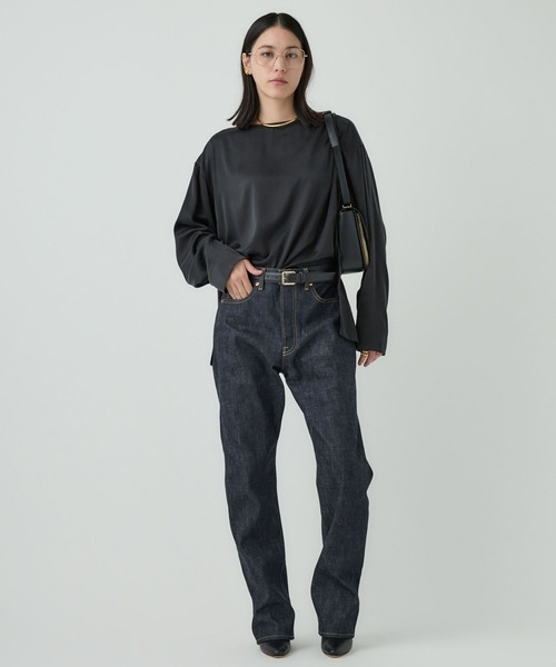 Chaos（カオス）の「Chaos(カオス)/シルクモーラロングＴシャツ（Tシャツ/カットソー・レディース・グレー/ブラック・FREE）」の3枚目の写真