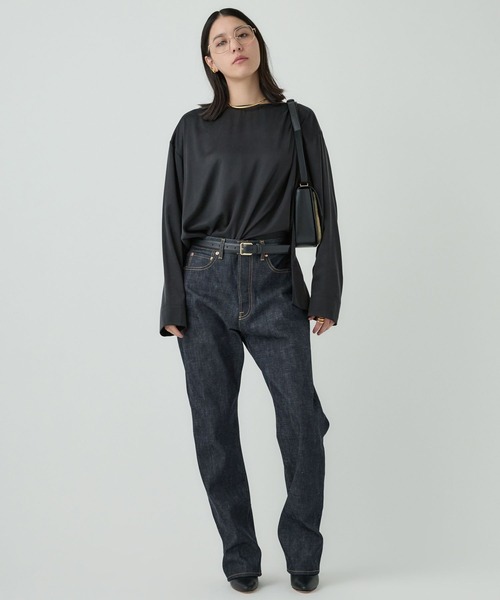 Chaos（カオス）の「Chaos(カオス)/シルクモーラロングＴシャツ（Tシャツ/カットソー・レディース・グレー/ブラック・FREE）」の5枚目の写真