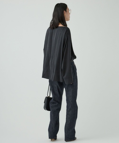 Chaos（カオス）の「Chaos(カオス)/シルクモーラロングＴシャツ（Tシャツ/カットソー・レディース・グレー/ブラック・FREE）」の7枚目の写真