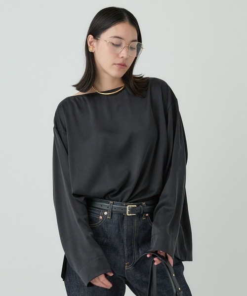 Chaos（カオス）の「Chaos(カオス)/シルクモーラロングＴシャツ（Tシャツ/カットソー・レディース・グレー/ブラック・FREE）」の14枚目の写真