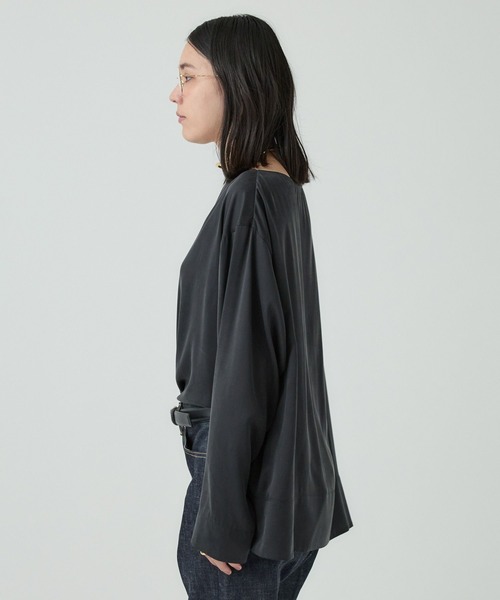 Chaos（カオス）の「Chaos(カオス)/シルクモーラロングＴシャツ（Tシャツ/カットソー・レディース・グレー/ブラック・FREE）」の15枚目の写真