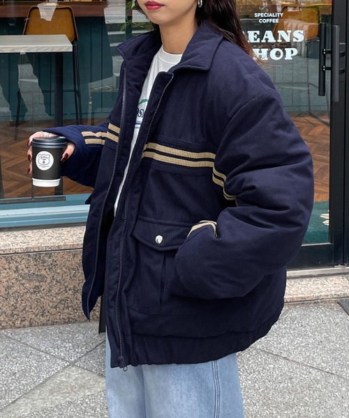 セール】コーデュロイライン中綿ダウンブルゾン（ダウン