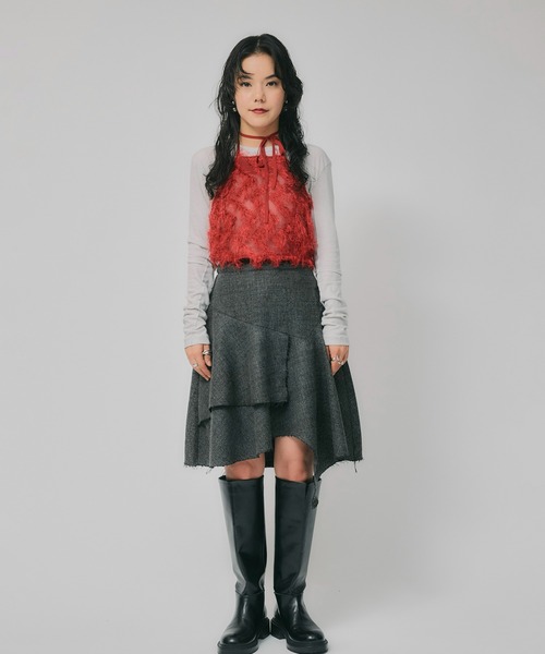 led.tokyo（レッドトウキョウ）の「【led.tokyo】アシンメトリースカート（スカート・レディース・ブラック/グレー・1/2）」の17枚目の写真