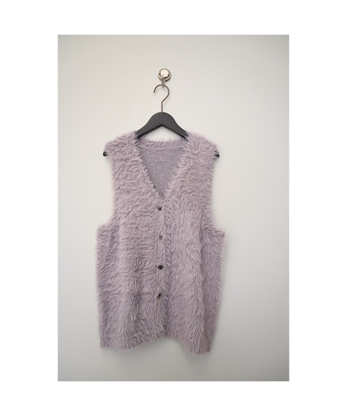 r.（アールドット）の「フェザーヤーン　フロント釦ベスト（ベスト・レディース・オフホワイト/グレー/チャコールグレー・FREE）」の22枚目の写真