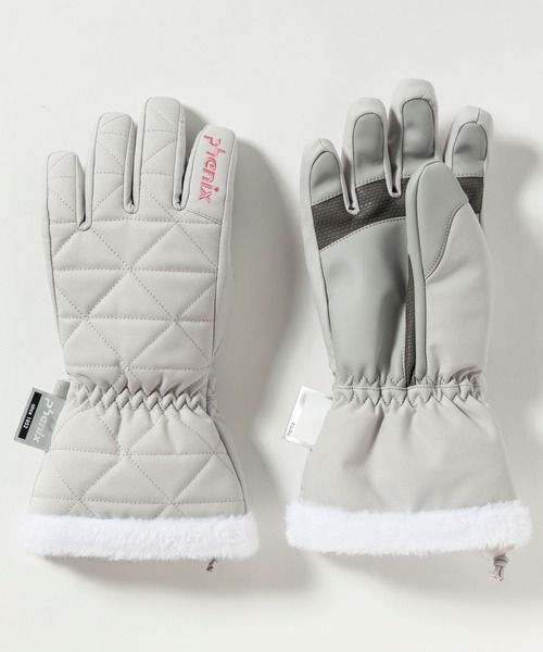 phenix（フェニックス）の「phenix(フェニックス)Diamond Quilted Junior Gloves ダイヤモンドキルトジュニアグローブ/キッズ/子供用 スノーグローブ/スキーウェア/手袋/5本指（手袋・キッズ・グレー/ネイビー/ライトピンク/アクア・L/M/S）」の2枚目の写真