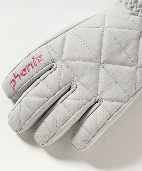 phenix（フェニックス）の「phenix(フェニックス)Diamond Quilted Junior Gloves ダイヤモンドキルトジュニアグローブ/キッズ/子供用 スノーグローブ/スキーウェア/手袋/5本指（手袋・キッズ・グレー/ネイビー/ライトピンク/アクア・L/M/S）」の5枚目の写真