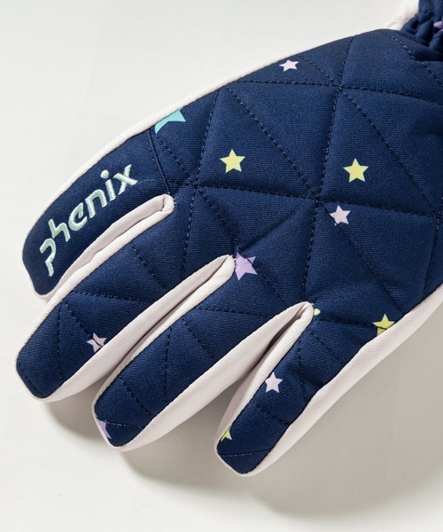 phenix（フェニックス）の「phenix(フェニックス)Diamond Quilted Junior Gloves ダイヤモンドキルトジュニアグローブ/キッズ/子供用 スノーグローブ/スキーウェア/手袋/5本指（手袋・キッズ・グレー/ネイビー/ライトピンク/アクア・L/M/S）」の7枚目の写真