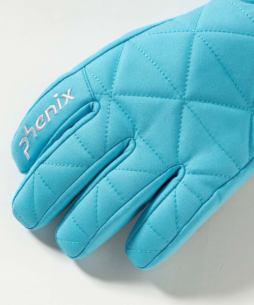 phenix（フェニックス）の「phenix(フェニックス)Diamond Quilted Junior Gloves ダイヤモンドキルトジュニアグローブ/キッズ/子供用 スノーグローブ/スキーウェア/手袋/5本指（手袋・キッズ・グレー/ネイビー/ライトピンク/アクア・L/M/S）」の9枚目の写真