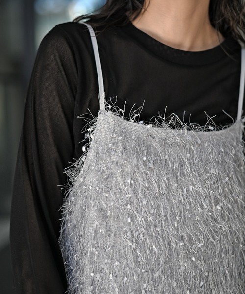 Marient（マリエント）の「フリンジキャミOP（ワンピース・レディース・グレー/ブラック・FREE）」の15枚目の写真