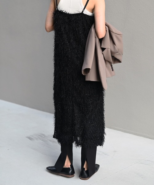 Marient（マリエント）の「フリンジキャミOP（ワンピース・レディース・グレー/ブラック・FREE）」の3枚目の写真