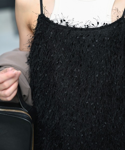 Marient（マリエント）の「フリンジキャミOP（ワンピース・レディース・グレー/ブラック・FREE）」の6枚目の写真