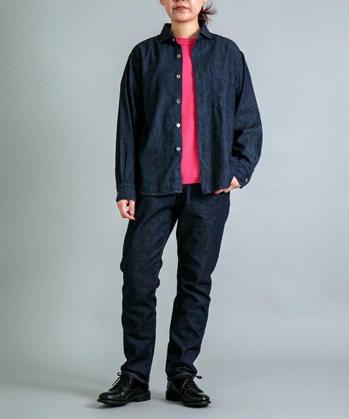 OMNIGOD（オムニゴッド）の「[OMNIGOD womens / オムニゴッド] 5.5ozデニム スプレッドカラーマニッシュシャツ（シャツ/ブラウス・レディース・ワンウォッシュ・2/3）」の3枚目の写真