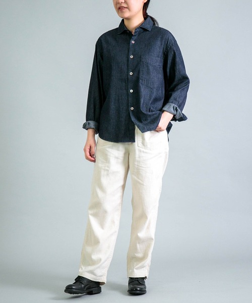 OMNIGOD（オムニゴッド）の「[OMNIGOD womens / オムニゴッド] 5.5ozデニム スプレッドカラーマニッシュシャツ（シャツ/ブラウス・レディース・ワンウォッシュ・2/3）」の18枚目の写真