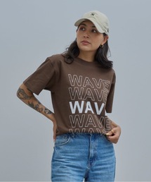 WAVE CITY（ウェイブシティ）の「【WAVECITY/ウェイブシティ】WAVE CITY  Continuos logo Tee/コットン100％ユニセックスWAVE ロゴデザインTee（Tシャツ/カットソー）」