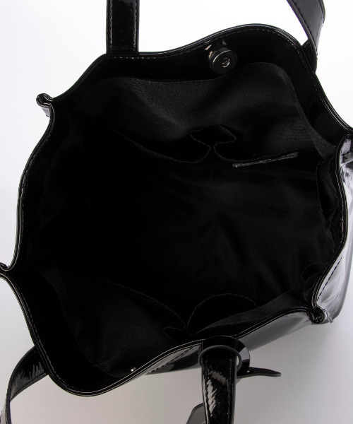 カシュカシュ cachecache / ソフトエナメルスクエア手提げトートS