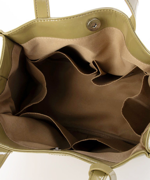 カシュカシュ cachecache / ソフトエナメルスクエア手提げトートS（トートバッグ）｜cache cache（カシュ カシュ）