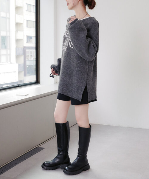 セール】フロッキープリントアソートロゴニット（ニット/セーター