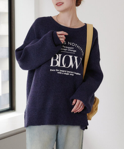 セール】フロッキープリントアソートロゴニット（ニット/セーター