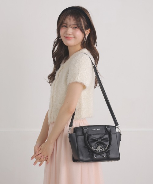 【超美品】Snidel リボン 2way ハンド ショルダー バッグ 黒 2616204558.jpg?1750659472