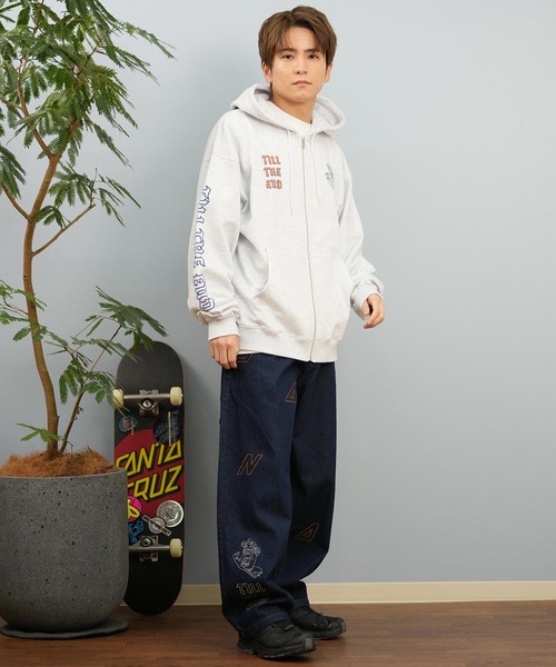SANTA CRUZ(サンタクルーズ)の「【ムラサキスポーツ限定】SANTACRUZ/サンタクルーズ ジップアップ/パーカー バックプリント 502251301(パーカー・メンズ・ライトブラック/シルバーグレー・M/L/XL)」の13枚目の写真
